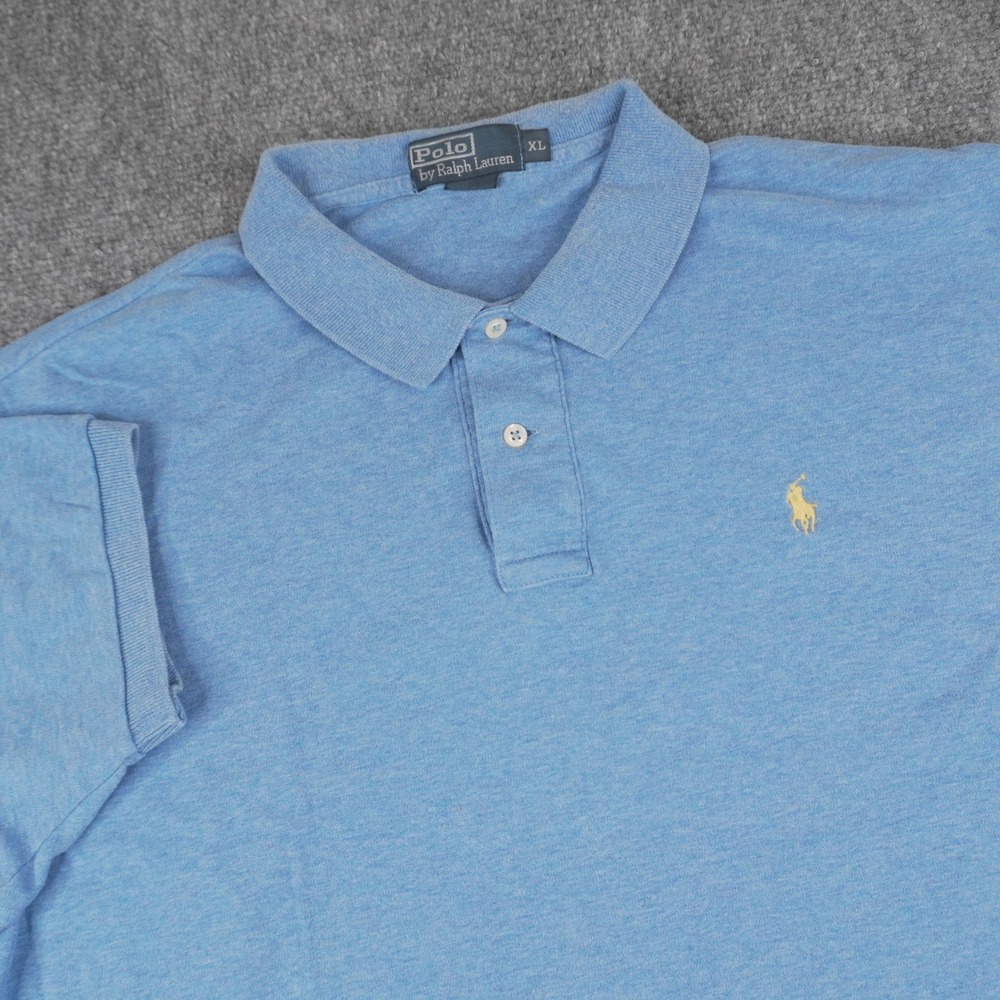 Polo Ralph Lauren Polo Shirt Mens XL Blue Short Sleeve Heathered Pony Logo
